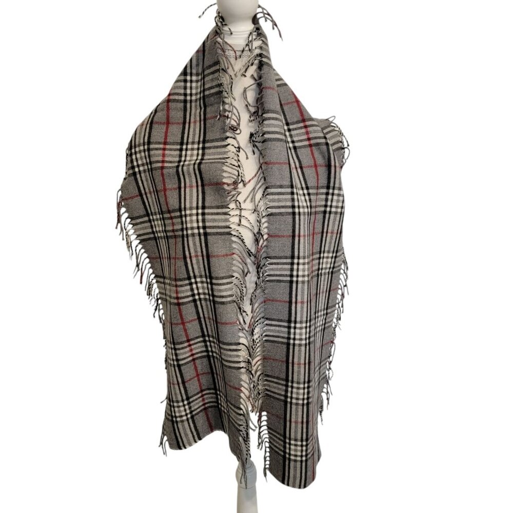 Preston & York Scarf Plaid Multicolor Double Fringe Acrylic  67 X 9‎